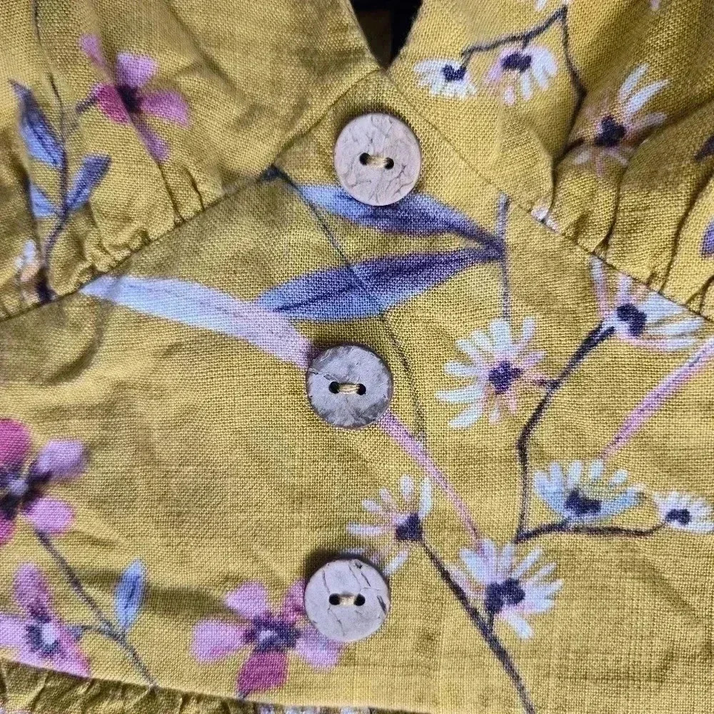 One Love Clothing Floral Midi Sundress with wood buttons Sz XS - Picture 6 of 9